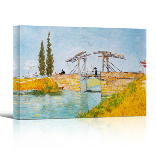 Bridge at Arles van Gogh Wall Art || Bridge selling at Arles Canvas Print ||Multiple Sizes Wrapped Canvas on Wooden Frame