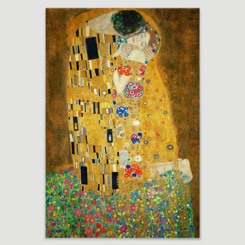 Kiss at starry night - pop art painting on large canvas, kissing couple,  inspired by Gustave Klimt  Golden kiss , Luis Vuitton Channel, wall art